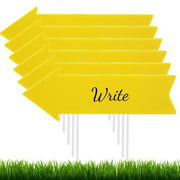 Queekay front view of six yellow arrow signs showing visibility and count