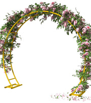 Queension gold arch front view showing full ceremony focal point and elegant finish