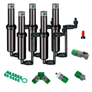 Quick-Snap front view of five-pack showing compact heads and included parts for easy setup