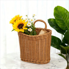 Quincry basket filled with dried flowers for instant farmhouse curb appeal