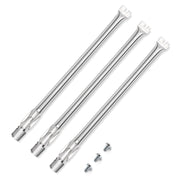 QuliMetal front view of three stainless burner tubes showing exact fit benefit