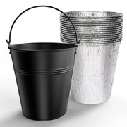 QuliMetal bucket front view showing hanging handle and durable finish for easy cleanup