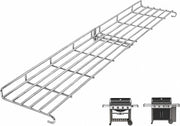 QuliMetal warming rack front view showing elevated shelf and organized cooking space