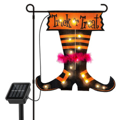 Qunlight front view of Halloween garden flag showing double-sided design and bright appeal