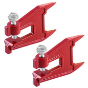QWORK front view of red stump vise shows compact stable clamp benefit