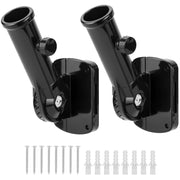 QWORK flag pole holder front view showing compact bracket and clean profile for neat display