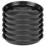 QWORK front view of six black saucers showing pack durability