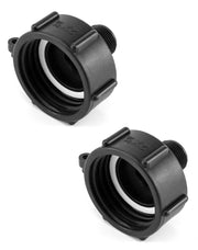 QWORK front view adapter showing 2" coarse thread and 3/4" male NPT for quick hookup