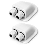 QWORK front view of double cable entry gland showing clean exterior and weatherproof benefit
