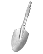 QWORK front view of scoop shovel bit showing shape and durability benefit