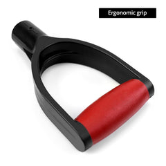 QWORK handle mounted on shovel shaft demonstrating easy installation