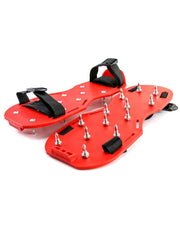 QWORK front view showing red spiked shoes and full footprint benefit
