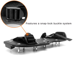 QWORK spiked shoes strapped over a boot in use protecting wet floor