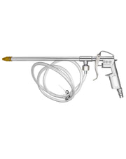 QWORK spray gun front view showing durable aluminum body and inlet, long-lasting performance