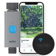 Rachio front view of valve and hub showing compact design and easy control