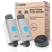 Rachio front view of valve and hub showing compact design and easy control