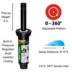 Rain Bird 1804APPR25 nozzle close-up with textured collar for quick pattern adjustment benefit