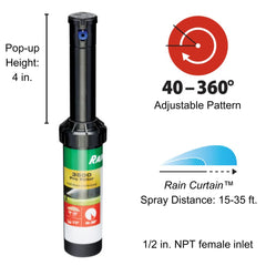 Rain Bird CP3504PC nozzle tree with six Rain Curtain tips for customizable flow and coverage