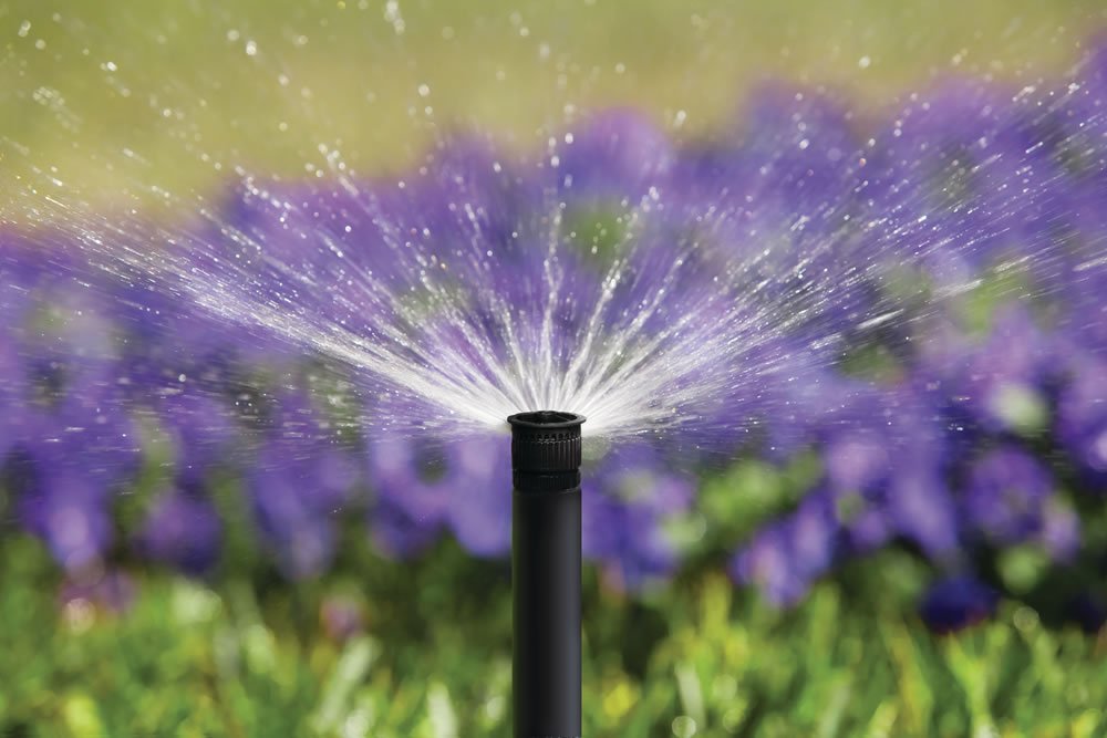 Rain Bird HE-VAN-15 front view showing nozzle shape and included screen, improves spray uniformity