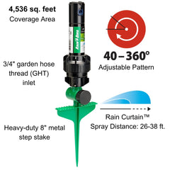 Rain Bird close-up of powder-coated metal stake for durable installation
