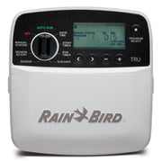 Rain Bird TRU6I front panel showing dial and zone list for easy setup