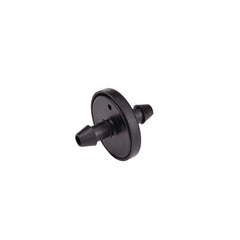 Raindrip inline dripper front view showing compact design and precise watering benefit