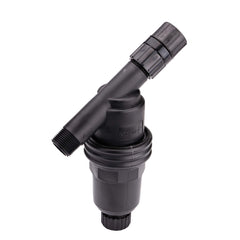 Raindrip Y filter front view showing threaded connections and durable housing for reliable sealing