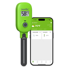 RAINPOINT front view in pot showing compact sensor and quick readings benefit