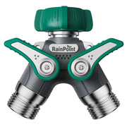 RAINPOINT front view of metal hose splitter showing robust build and durability