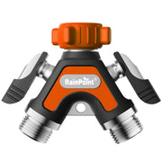 RAINPOINT front view of all‑metal splitter showing sturdy build and easy install