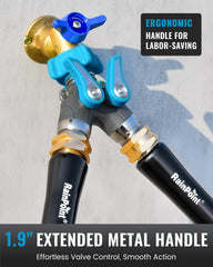 RAINPOINT stainless steel ball valve close-up illustrating durable internal mechanism for smooth flow control