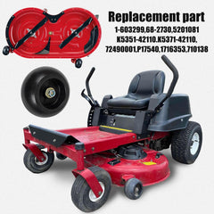 RANSOTO deck-mounted in use on mower demonstrating restored deck roll and stability