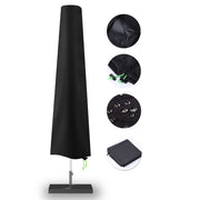 REDRICH front view of black umbrella cover showing full fit and protection