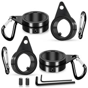 REERON front view of flag pole rings showing durable aluminum clamps and carabiners improving longevity
