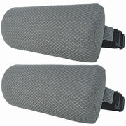 REEZEIVI front view of gray headrest pillow showing shape and support