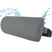 REEZEIVI headrest pillow front view showing shape and gray color for comfortable support
