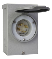 Reliance Controls PB30 front view showing weatherproof inlet and secure lid