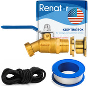 Renator front view of brass spigot showing durable valve and quick connect benefit