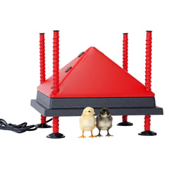 RentACoop front view showing compact heating plate and even warmth benefit