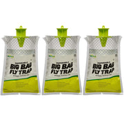 RESCUE! front packaging showing three disposable fly traps for heavy outdoor use