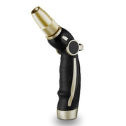 Restmo nozzle front view showing durable metal construction and easy attachment