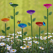 Retyion bee watering station front view showing colorful flower basin and stem for attracting pollinators