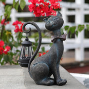 REYISO cat statue front view showing antique bronze finish and curb appeal