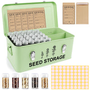 RGJ seed box front view showing sturdy metal case and powder-coated finish for durable storage