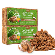 Riare front packaging showing two compressed coir bricks for storage convenience