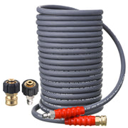 RIDGE WASHER front packaging showing 100 ft hose and included adapters for easy setup