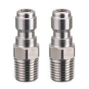 RIDGE WASHER front view of two quick connect plugs showing compact design and durability