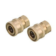 RIDGE WASHER front view of brass couplers showing included pair and features, reliable connections