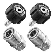 RIDGE WASHER front view of 4-piece adapter kit showing quick-connects for fast accessory changes