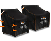 Rimwig front view on wicker swivel chair showing full waterproof protection
